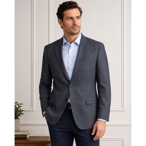 Jos A Bank Micro Birdseye Heather Wool Blend Sport Coat Blazer Men 42R Gray
